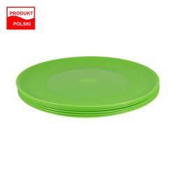 Komplet 6 talerzy dużych okrągłych 25,5 cm Weekend zielony bez BPA
