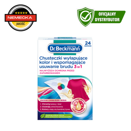 Dr. Beckmann Ubrousky 3v1 na Praní, Ochrana Barvy a Odstranění Nečistot, 24 ks