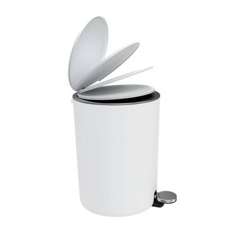 Elegantní koupelnový koš Lenox s pedálem 5L - Bílý