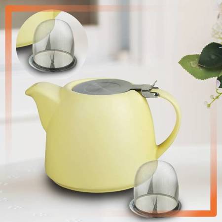 Keramická konvička na čaj LiluLine 900 ml - Elegantní Světle Žlutá