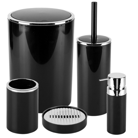 Lenox Silver Černý Koupelnový Komplet - Elegance ve Pěti Prvcích
