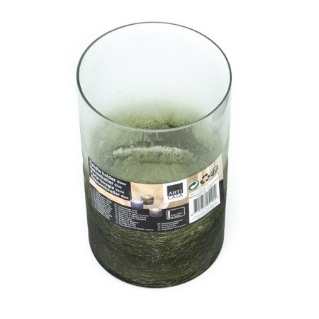 Świecznik szklany w odcieniu zielonym 12x20 cm