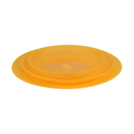 Talerze płaskie okrągłe 25,5 cm komplet 6 szt Weekend żółty bez BPA