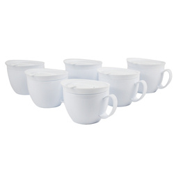Cup Club Gastro 250 ml with Lid - BPA-Free, White, Set of 6