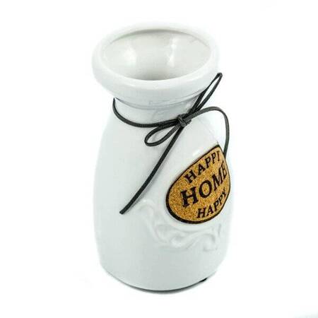 Ceramic vase 18 cm Happy Home white