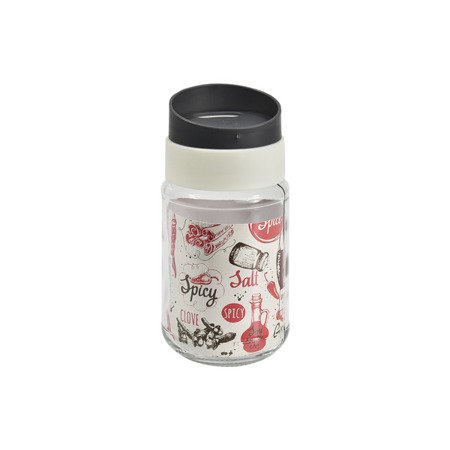 Garda Spice Jar: Elegant and Modern Glass Container, 370 ml, Grey