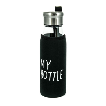 Glass Bottle 400ml with Silver Cap and Cover