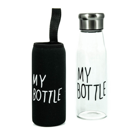 Glass Bottle 400ml with Silver Cap and Cover