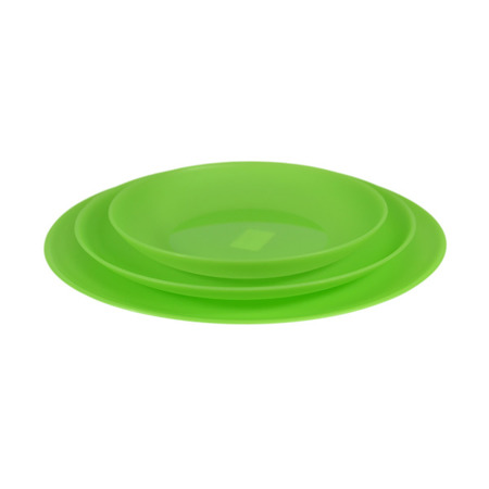 Set of 6 Green Plates 18 cm Round BPA Free