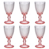 Elegant Wine and Water Glasses, VIVALTO Collection, 330 ml, Set of 6, Pink Accent