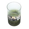 Glass Candle Holder in Green Shade 12x20 cm