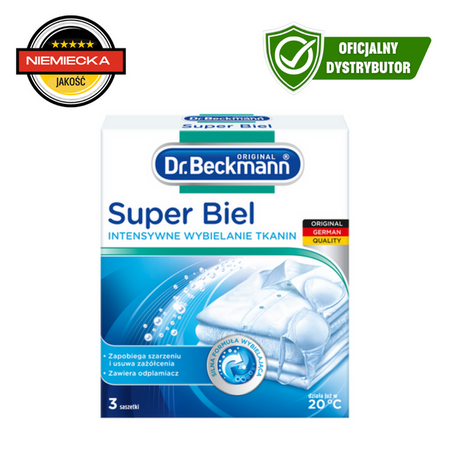 Strahlende Weißheit – Dr.Beckmann Super Weiß in Beuteln 3x40g