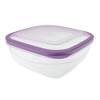 Ökologischer Quadratischer Behälter 2.4L mit Violettem Dichtungsring - Lebensmittelsicher, BPA-Frei