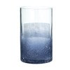 Świecznik szklany walec niebieski 15x30 cm