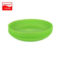 Komplet 6 Zielonych Talerzy Okrągłych 18 cm Weekend bez BPA