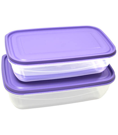 Set of Rectangular Kitchen Containers 1.8L and 2.7L - Safe and Multipurpose