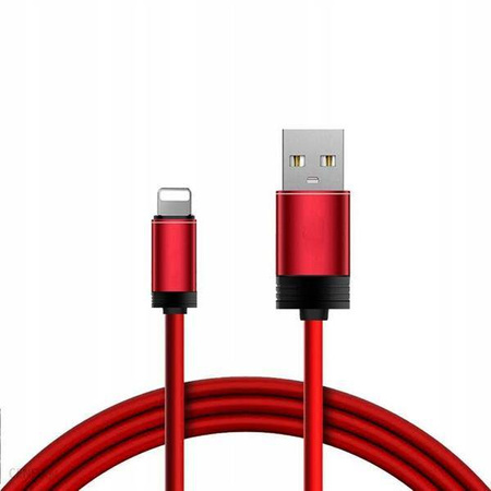 KABEL USB 1M DO APPLE IPHONE LIGHTNING ŁADOWANIA- CZERWONY