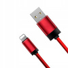 KABEL USB 1M DO APPLE IPHONE LIGHTNING ŁADOWANIA- CZERWONY