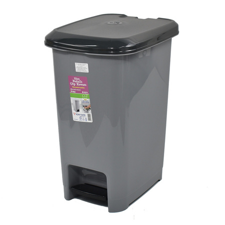 25L Slim Ucsan Pedal Trash Can - Gray Elegant Design