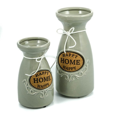 Wazon ceramiczny 24,5 cm Happy Home szary