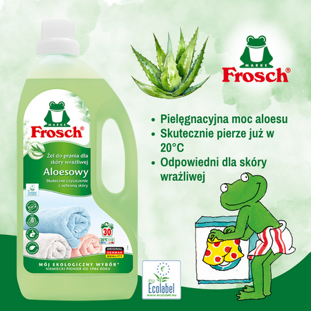 Frosch Żel do prania tkanin kolorowych - aloes 1500ml