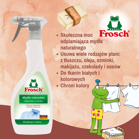 Frosch Mydło naturalne - odplamiacz w sprayu 500ml