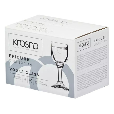 Elegant Vodka Glasses Epicure Krosno - Set of 6 Pieces, 20 ml