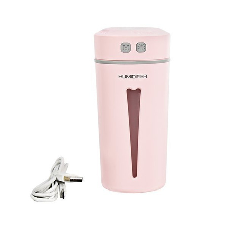 Ultrasonic air humidifier with aromatherapy mini version pink color