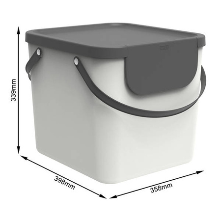 Rotho Albula 40L Waste Segregation Bin - White