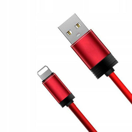 KABEL USB 1M DO APPLE IPHONE LIGHTNING ŁADOWANIA- CZERWONY