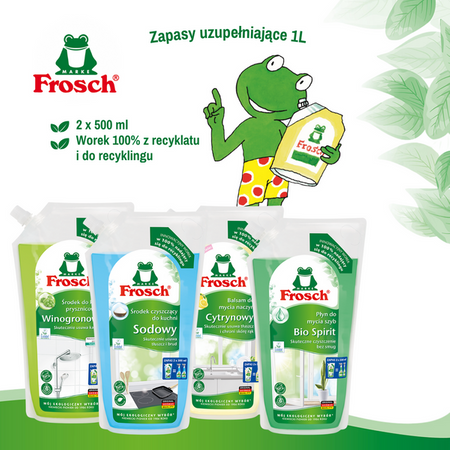 Frosch Cytrynowy balsam do mycia naczyń - worek 1000ml