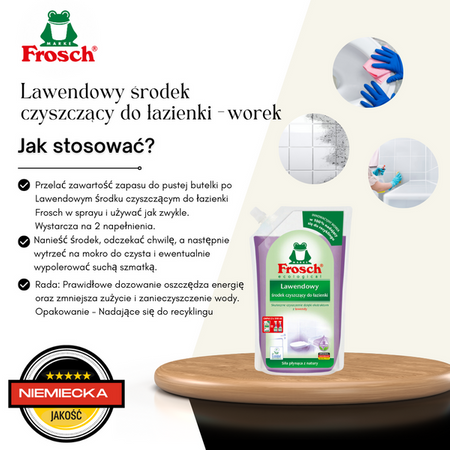 Frosch Lawendowy środek czyszczący do łazienki - worek 1000ml