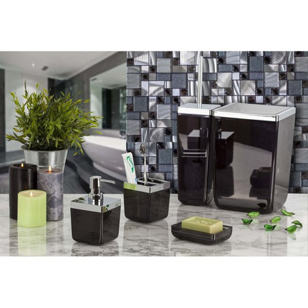 Toskana 6L Bathroom Bin with Tilting Lid - Elegance and Functionality in Black