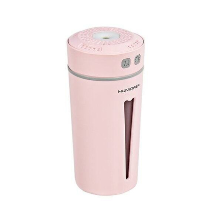 Ultrasonic air humidifier with aromatherapy mini version pink color