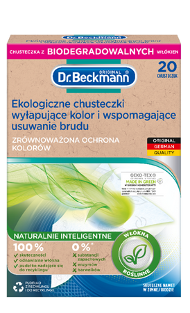 Eko Chusteczki Dr. Beckmann do Ochrony Barw i Wyłapywania Brudu - 20 szt.