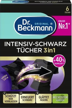 Dr. Beckmann Chusteczki Przywracające Ultra Czerń 6szt