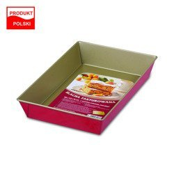 Fakturowana Forma do Pieczenia Ciasta Gold Red SNB 28x23,5 cm