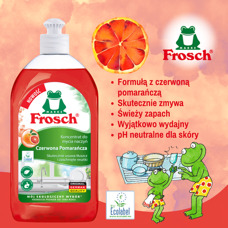 Frosch Ekologický Koncentrát na Mytí Nádobí Červený Pomeranč 500ml