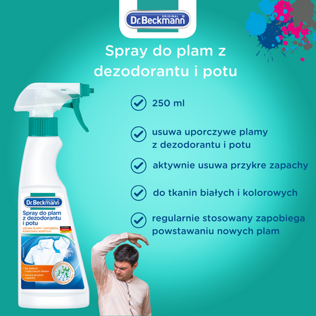 Spray Dr. Beckmann do Usuwania Plam z Dezodorantów i Potu, 250ml