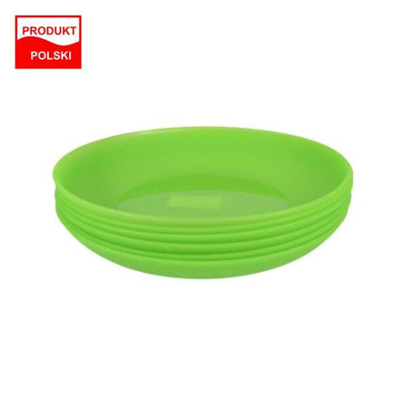 Set of 6 Green Plates 18 cm Round BPA Free