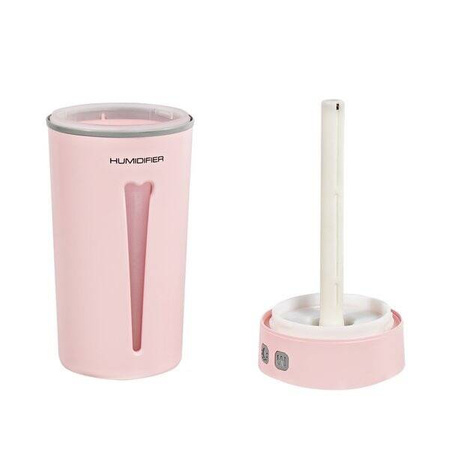 Ultrasonic air humidifier with aromatherapy mini version pink color