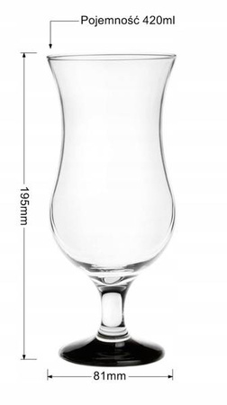 Cocktail Glass with Black Base 420ml