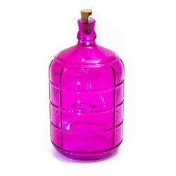 Butelka dekoracyjna lampion 6 led różowa