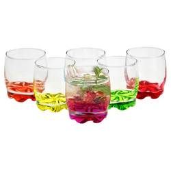 Szklanki do wody drinków 6szt o pojemności 250 mililitrów o zmiksowanych kolorach