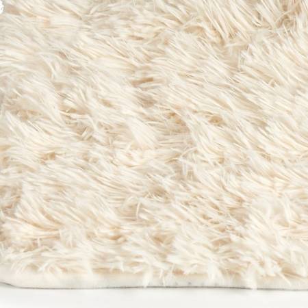 Biały Dywanik Łazienkowy Długowłosy Antypoślizgowy 40x60 cm