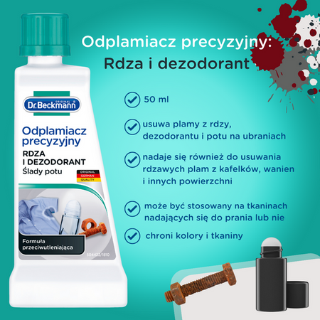 Dr. Beckmann Odplamiacz precyzyjny Rdza i dezodorant 50ml