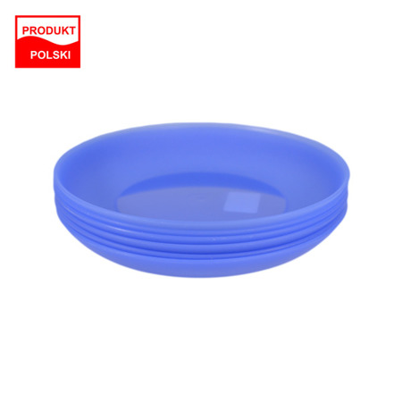 Komplet 6 talerzy okrągłych 18 cm Weekend niebieski bez BPA