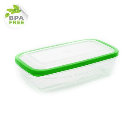 Pojemnik ELEGANTE Prostokątny 2.7L z Zieloną Uszczelką - Ekologiczny i Bez BPA