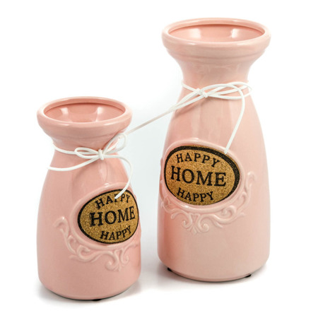 Wazon ceramiczny 18 cm Happy Home pudrowy róż