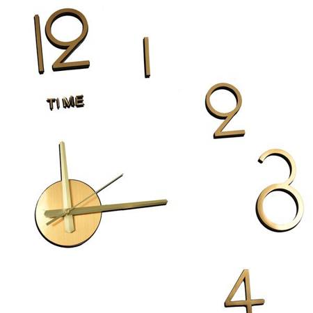 Zegar ścienny do salonu 3D złoty